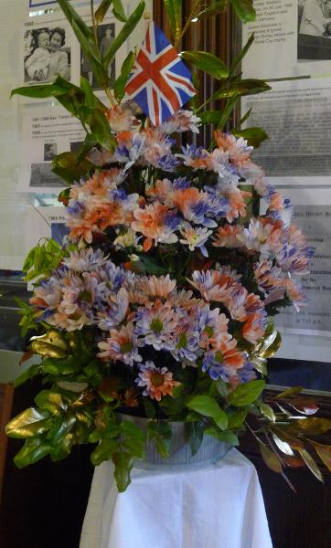 Jubilee Flower Arrangement in red, white and blue