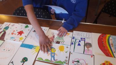 Platinum Jubilee book covers made by Hebden Royd school