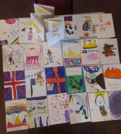 Platinum Jubilee book covers made by Hebden Royd  school