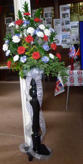 Carnations, red, white and blue